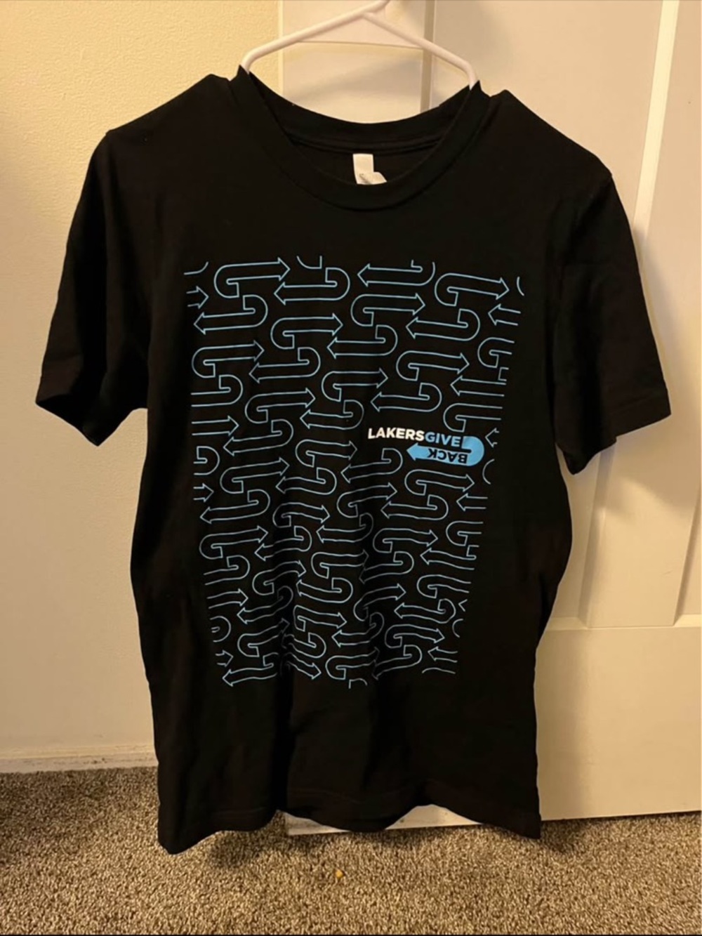 GVSU Bella Canvas Black Tee with Blue Graphic